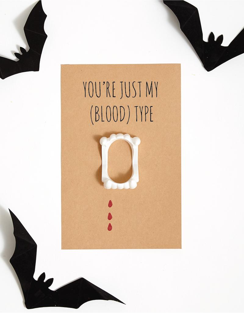 DIY Halloween funny Vampire Card