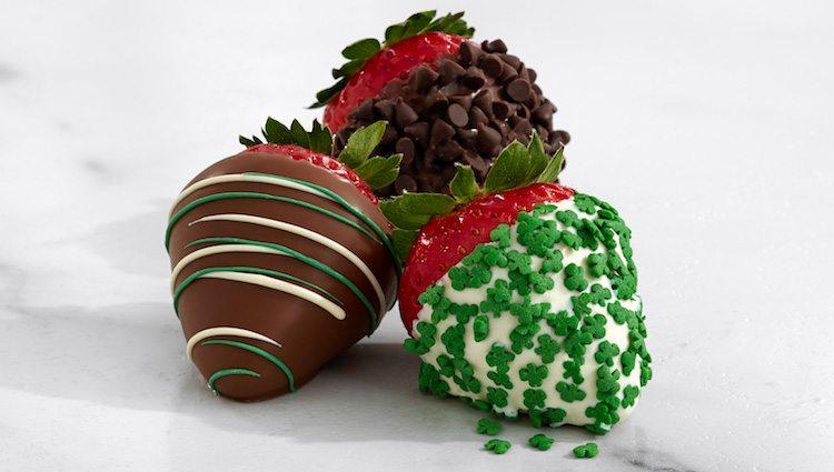 green desserts dipped strawberries