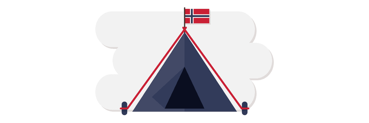 tent with a Norway flag