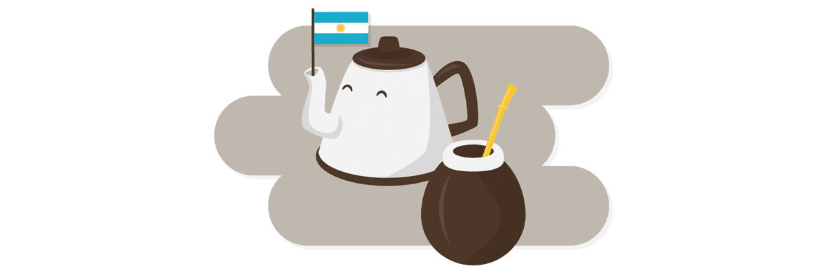 tea pot with Argentina flag