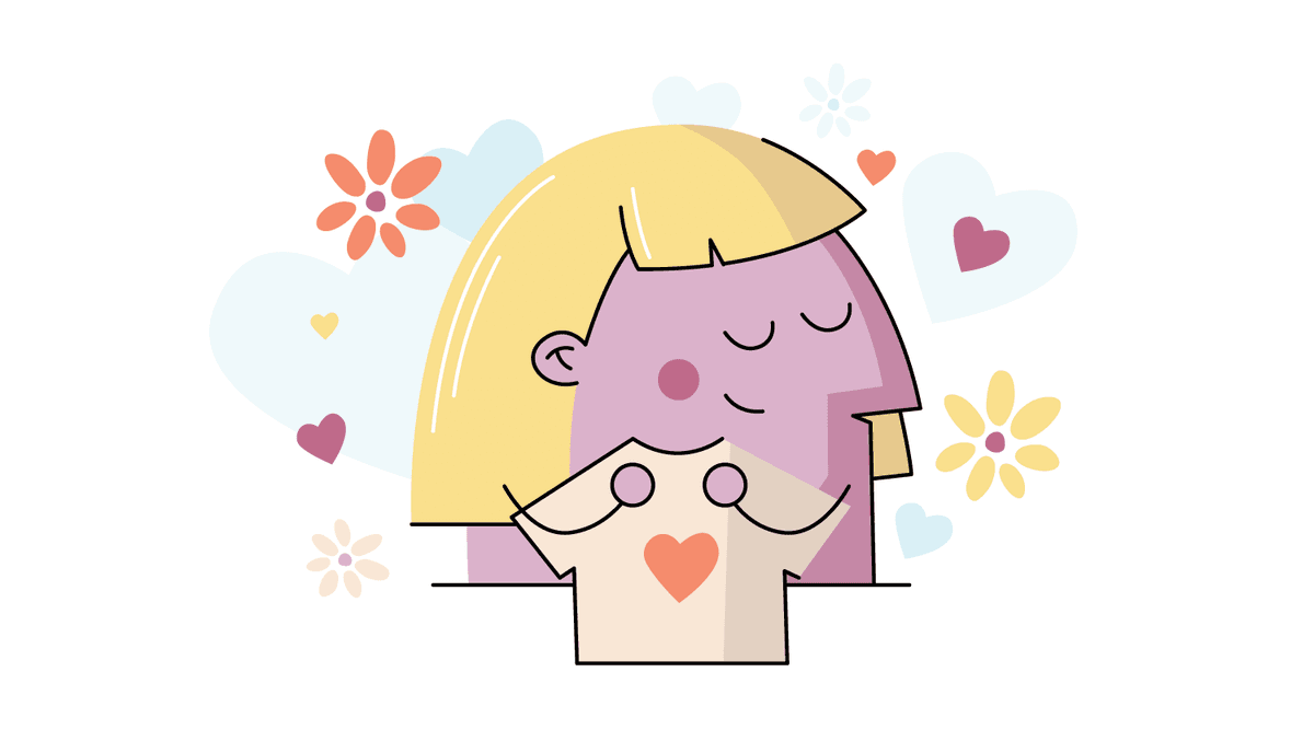 cartoon girl hugging shirt