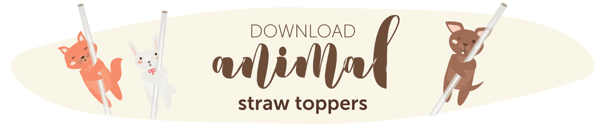 straw toppers animals