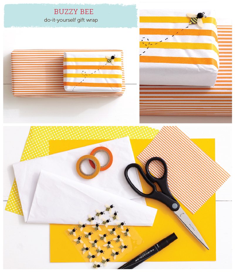 Buzzy Bee DIY Gift Wrap Idea