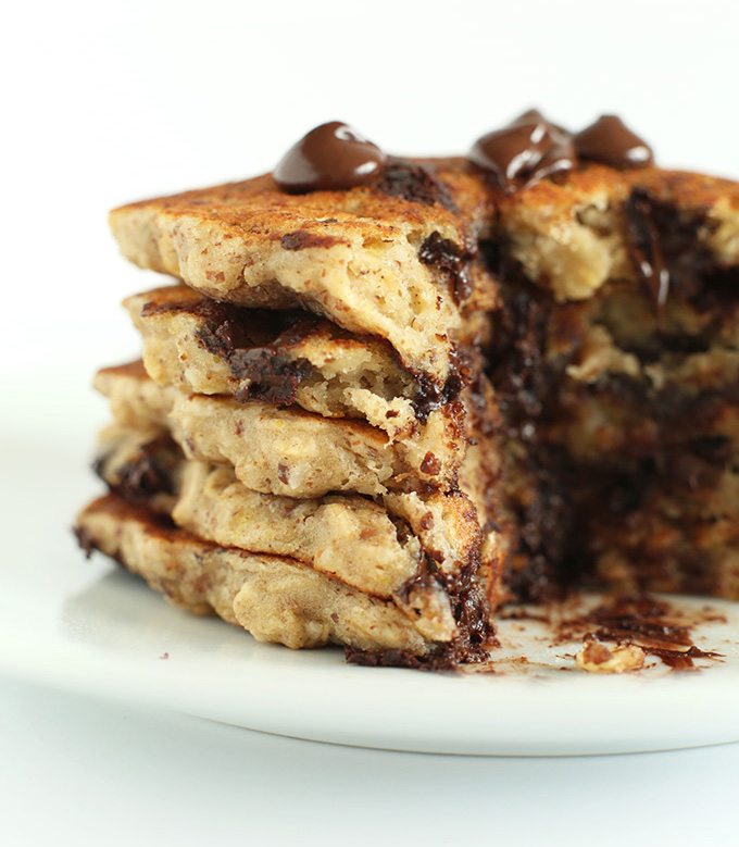 https://www.berries.com/blog/wp content/uploads///Easy Healthy Chocolate Chip Oatmeal Cookie Pancakes One bowl  minutes plus vegan AND glutenfree