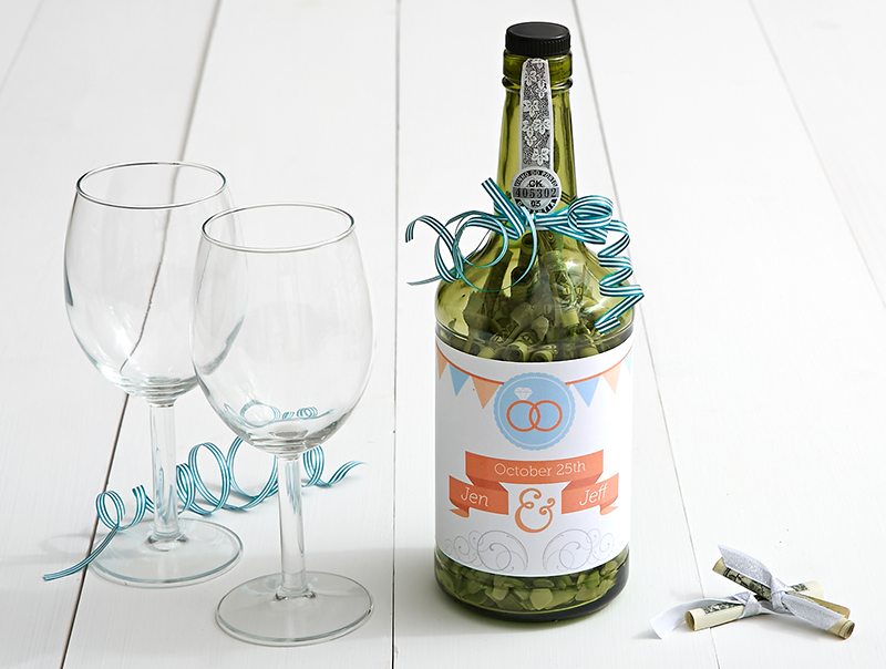 Creative Ways to Gift Cash for a Wedding   Upcycled Wine Bottle