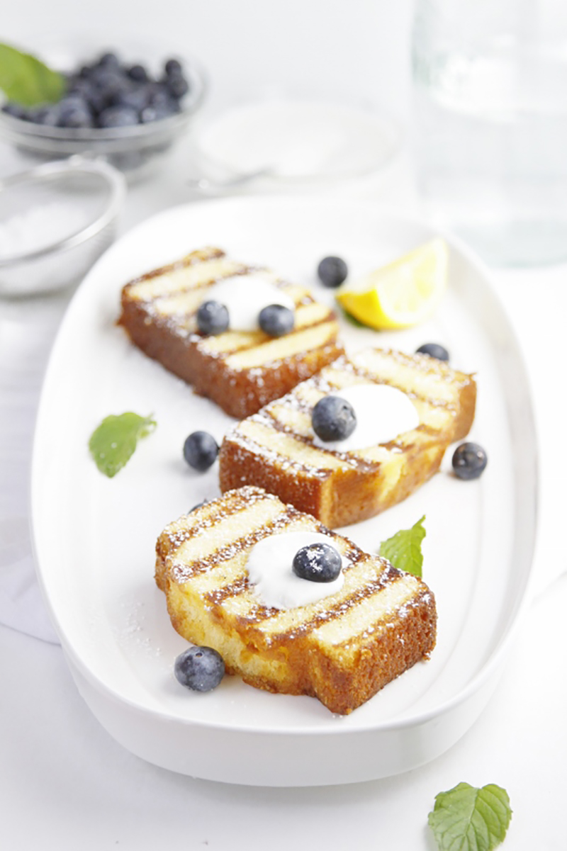 Grilled Poundcake with Blueberries