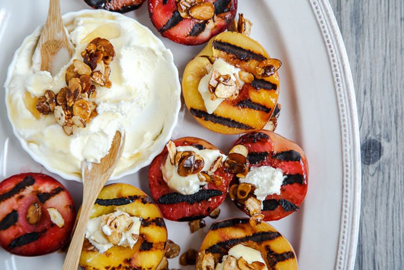 Grilled Fruit with Almond Mascarpone