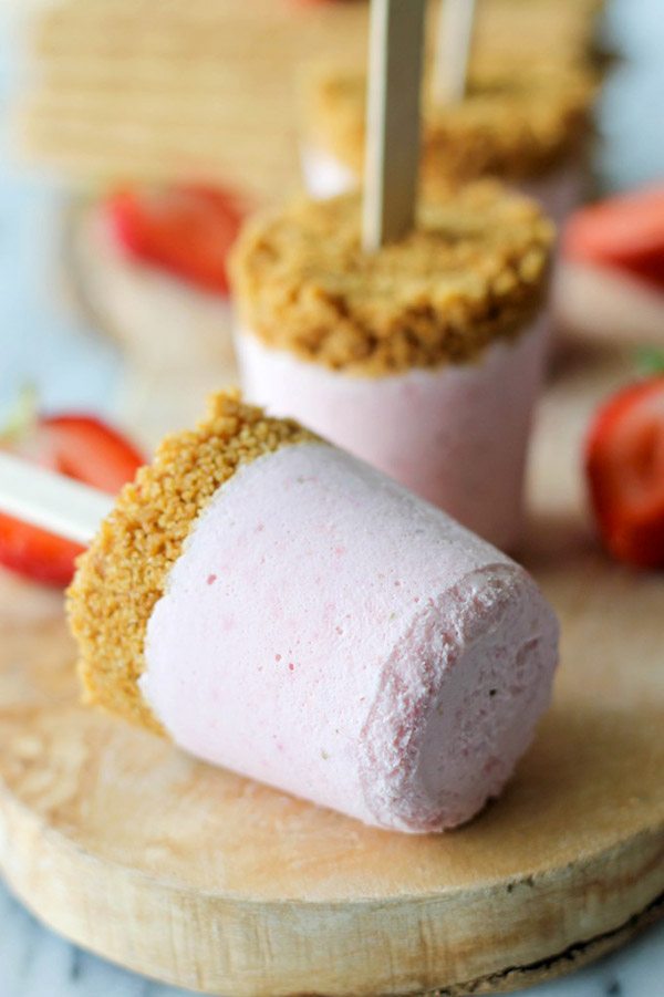 Strawberry Cheesecake Pops Damn Delicious