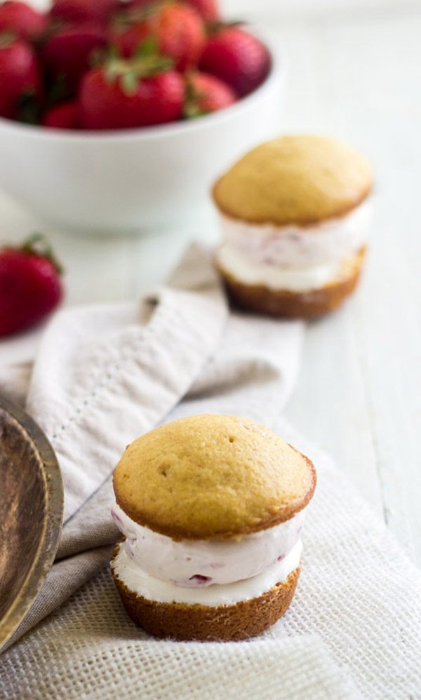 Frozen Cheesecake Strawberry Shortcake Sandwiches   Food Faith Fitness