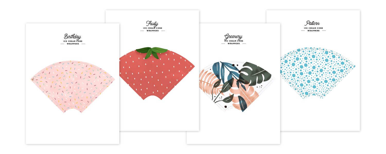 ice cream cone wrapper printables