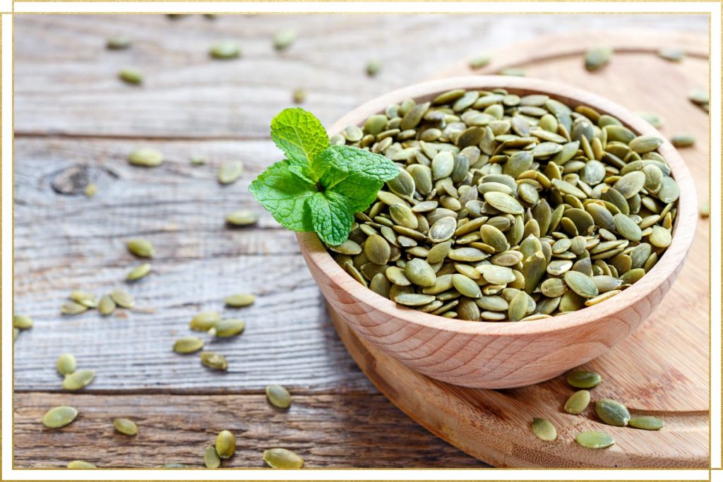 pumpkin seeds in a bowl