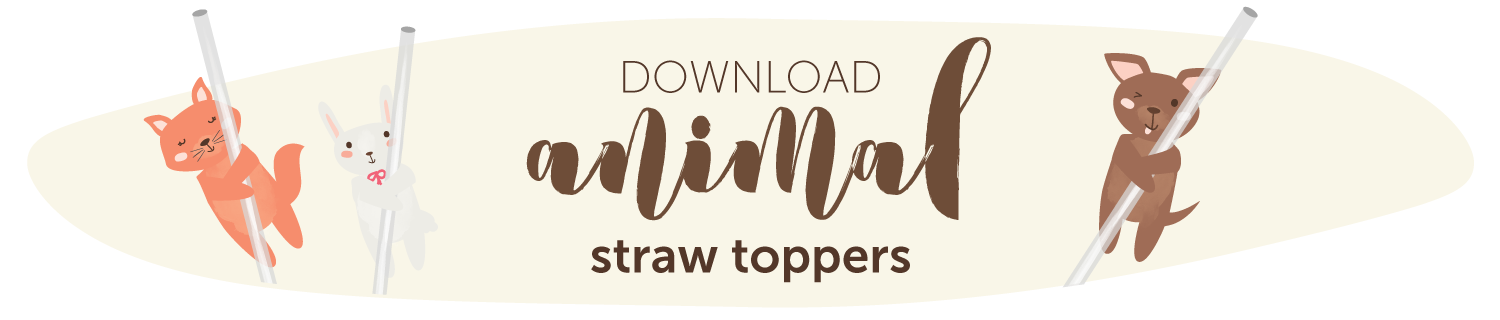 straw toppers animals